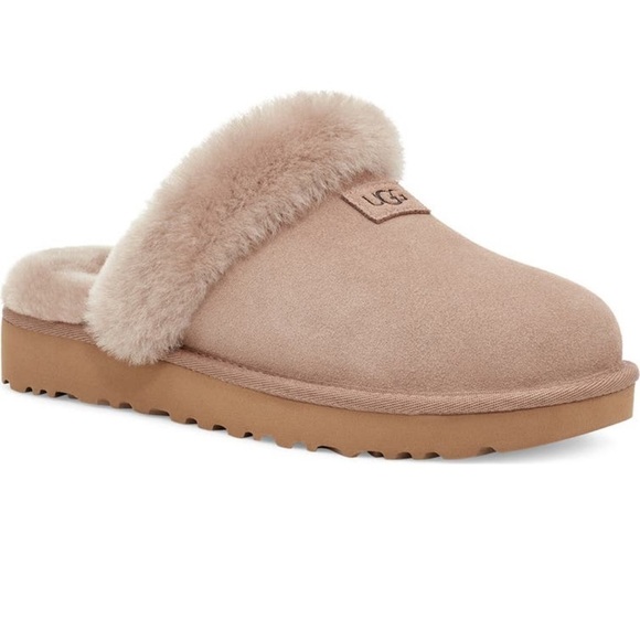 UGG Shoes - 🆕UGG Cozy Genuine Shearling Slide Shoes Slippers SOLD OUT Neutral Caribou NIB